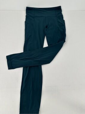 Athleta Salutation Stash Pocket II Tight Leggings Dark Teal Blue Size M